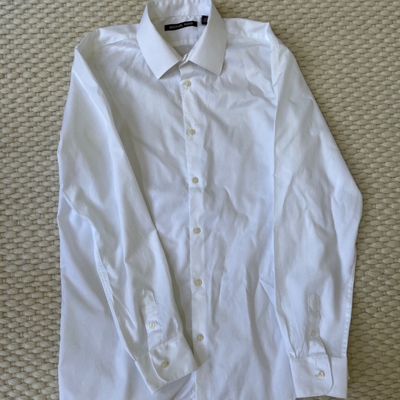 Michael Kors Boys Button Up Long Sleeve White Cotton Dress Shirt Size 20 - Picture 3 of 6